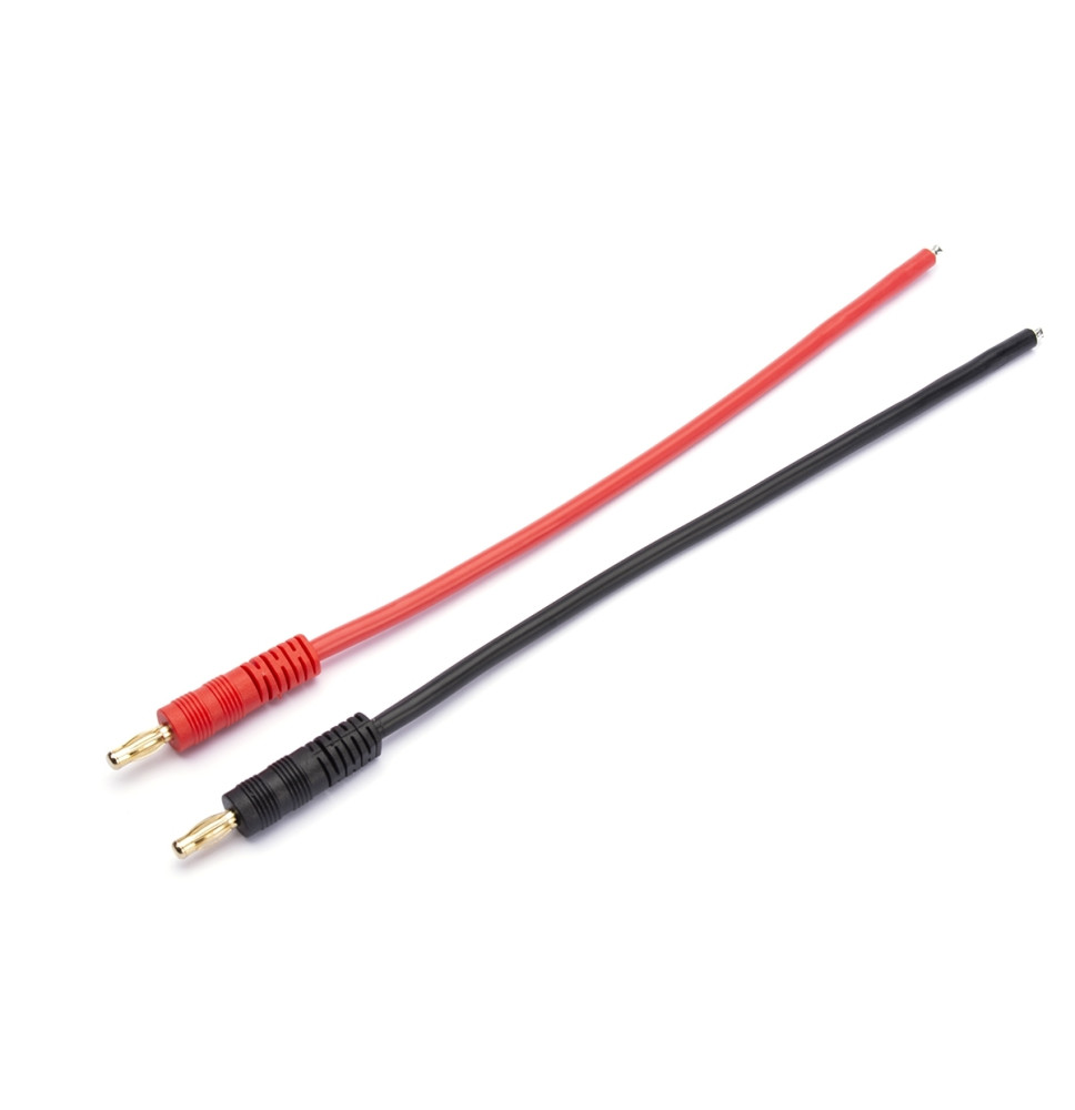 Punjački kabel s 4 mm banana konektorima i kositrenim krajevima – 18 cm, 12AWG/KAV-36.600