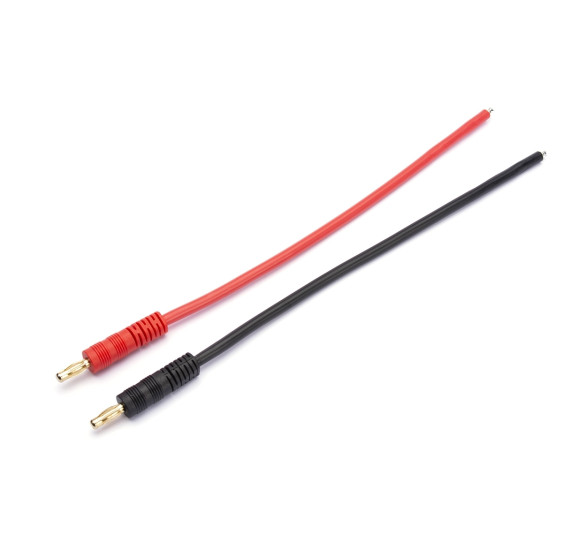 Punjački kabel s 4 mm banana konektorima i kositrenim krajevima – 18 cm, 12AWG/KAV-36.600