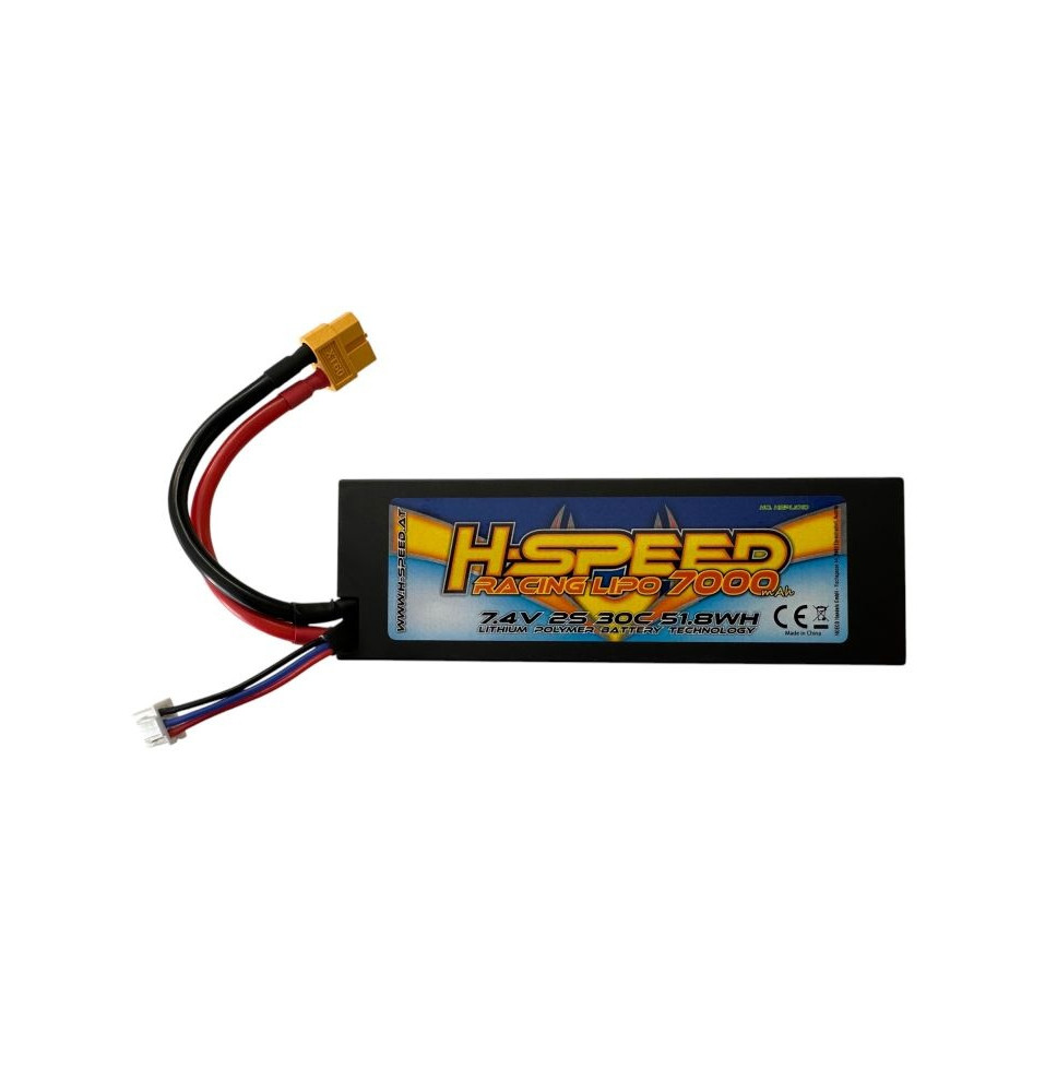 LiPo 7000 mAh 7,4 V 30C trkaća baterija visokih performansi H-SPEED s XT60 konektorom u XH (139,5 x 47,5 x 25,1 mm)/H.SPEED-010