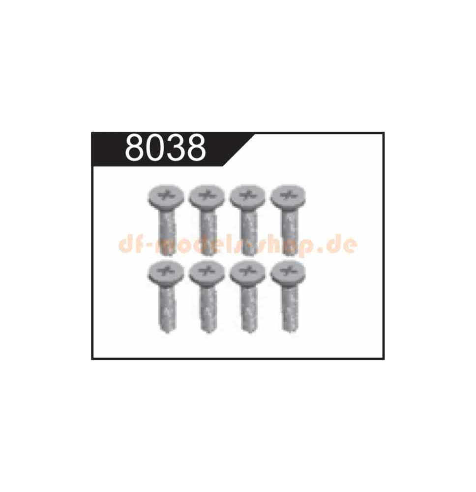 Vijaki z ravno glavo 2x8 (8) za XL Buggy/DF-8038