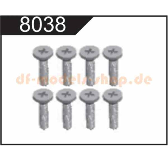 Vijaki z ravno glavo 2x8 (8) za XL Buggy/DF-8038