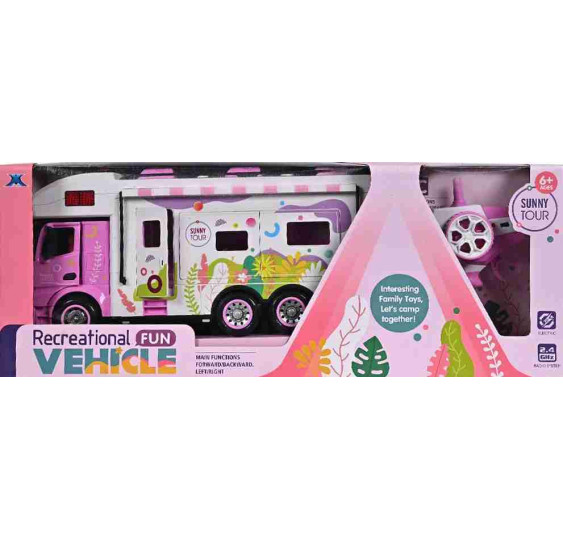 Daljinsko voden avtodom 2,4 GHz/ zvoki luči/dodatki/roza/IKO-3049