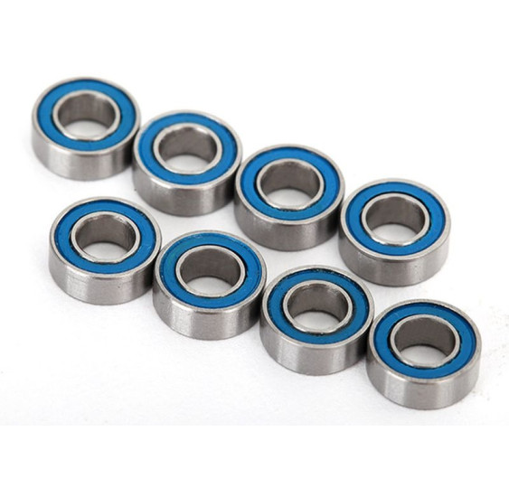 🔵 Kroglični ležaj 4x8x3 mm z gumijastim tesnilom (modri) – komplet 8 kosov/TRAXXAS-7019R