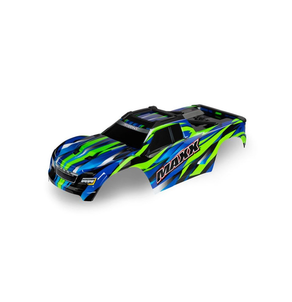 Karoserija Maxx V2 zelena z nalepkami TRAXXAS (medosna razdalja 352 mm)/TRX-8918G