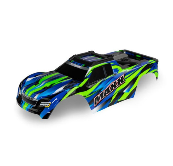 Karoserija Maxx V2 zelena z nalepkami TRAXXAS (medosna razdalja 352 mm)/TRX-8918G