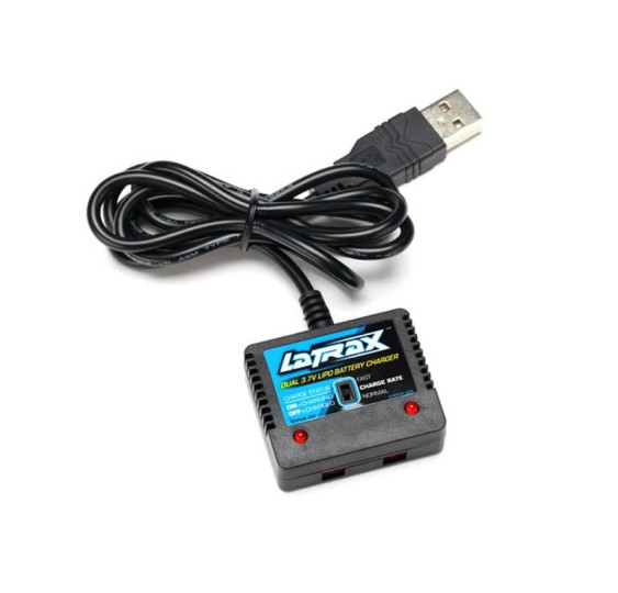 USB polnilec za LiPo baterije (High-Output) LATRAX Alias – Dual 1S LiPo polnilec/TRX-6638
