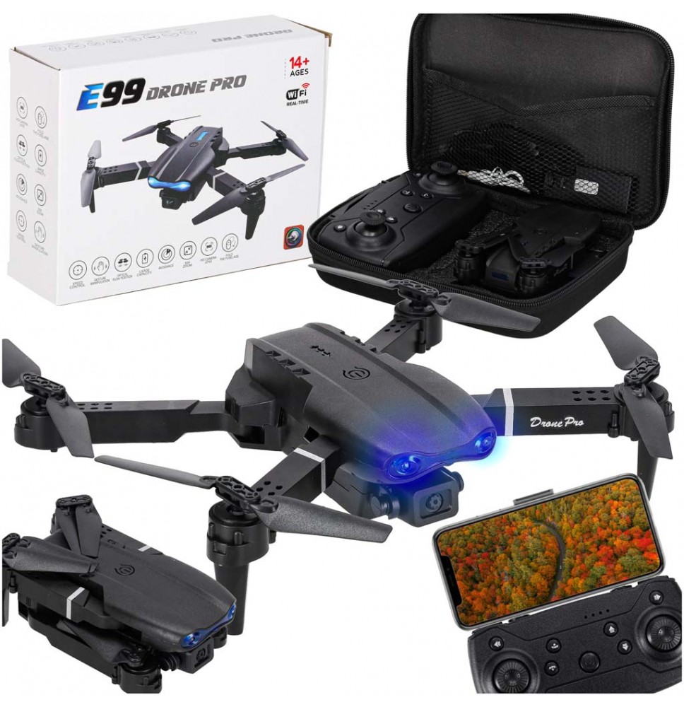 Dron RC E99 Pro z dvojno kamero(2X baterija) 720P in grafitnim ohišjem/IKO-2922