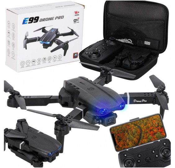 Dron RC E99 Pro z dvojno kamero(2X baterija) 720P in grafitnim ohišjem/IKO-2922
