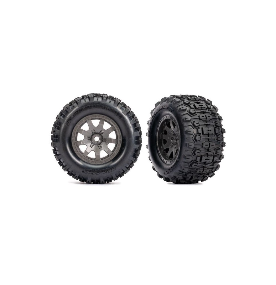 TRAXXAS/Sledgehammer gume na sivih felgah (2)/SPREDAJ/Mini Maxx/10771-GRAY