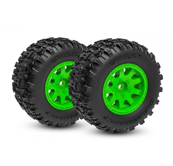 TRAXXAS/Sledgehammer pnevmatike na zelenih platiščih (2)/ZADAJ/Mini Maxx/10770-GRN