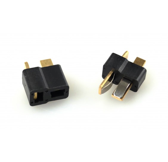 T-vtič in vtičnica (T-Plug / Deans), črna – 1 par/AMW-28200