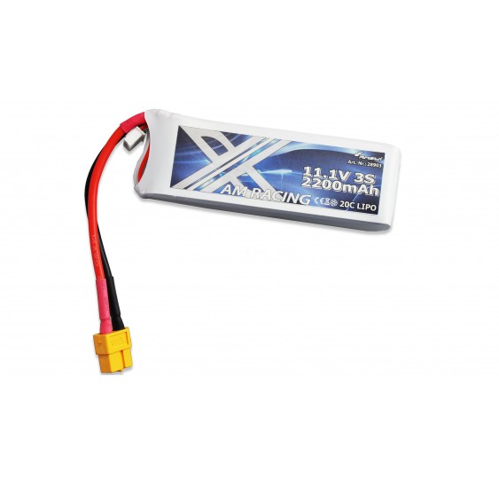 LiPo baterija 3S 11.1V 2200mAh 20C/črna – XT60/AMW-28903