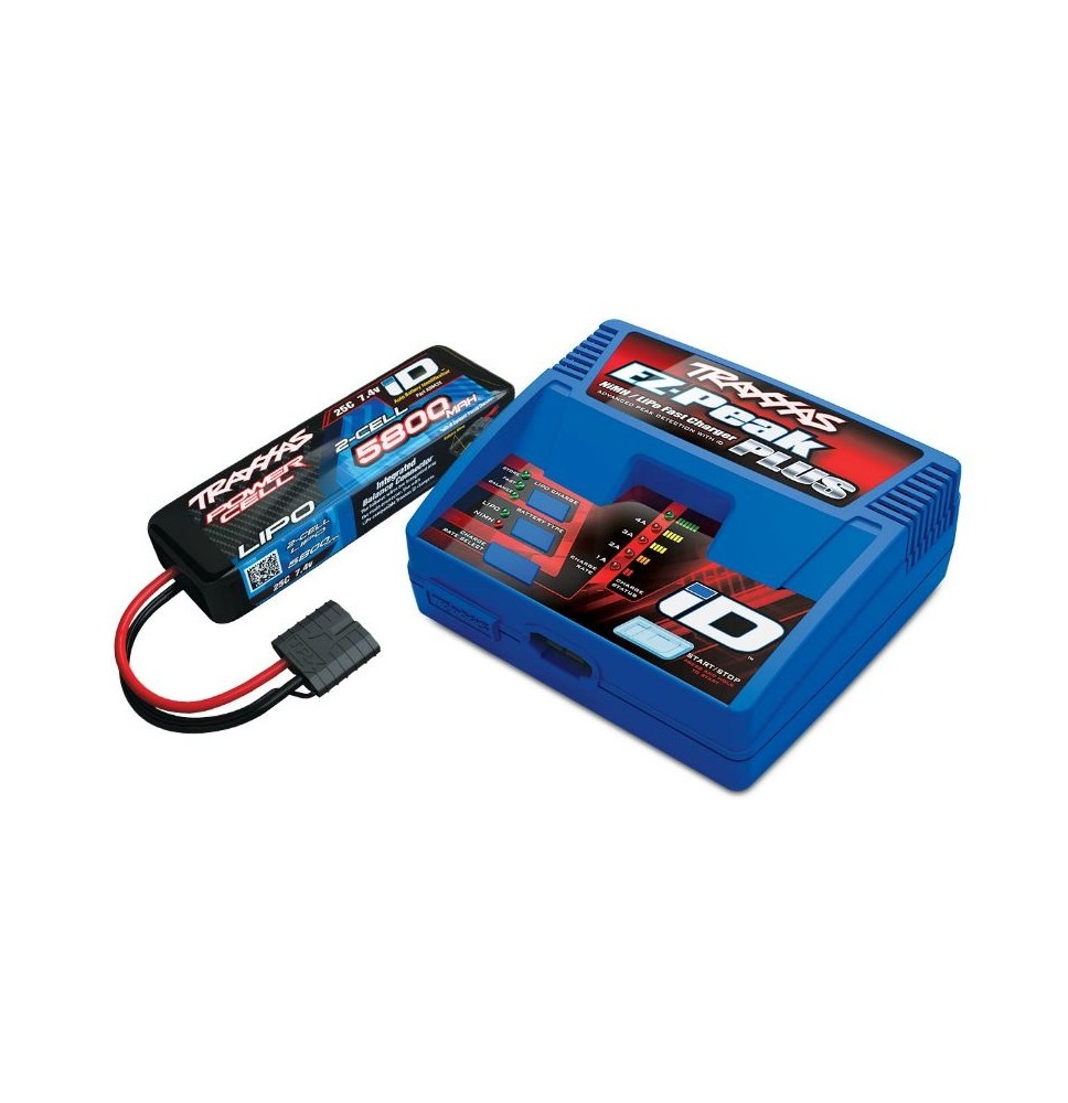 TRAXXAS EZ-Peak Plus hitri polnilnik 4A + LiPo 5800 mAh 2S 25C komplet z iD (EU različica)2992GX