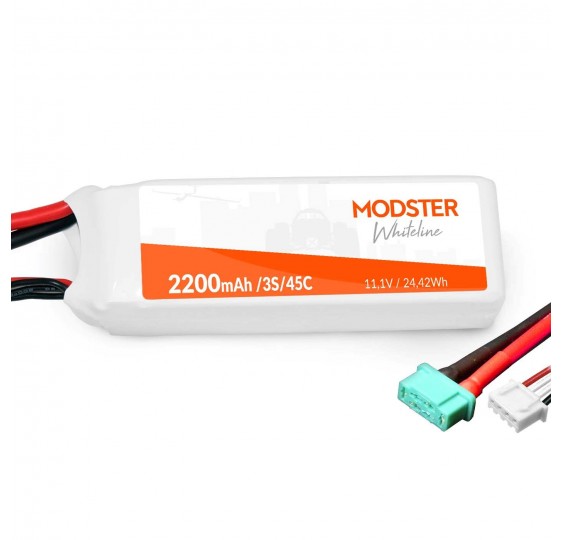 LiPo baterija 3S 11,1 V 2200 mAh 45C (MPX) MODSTER WhiteLine/MOD-11811