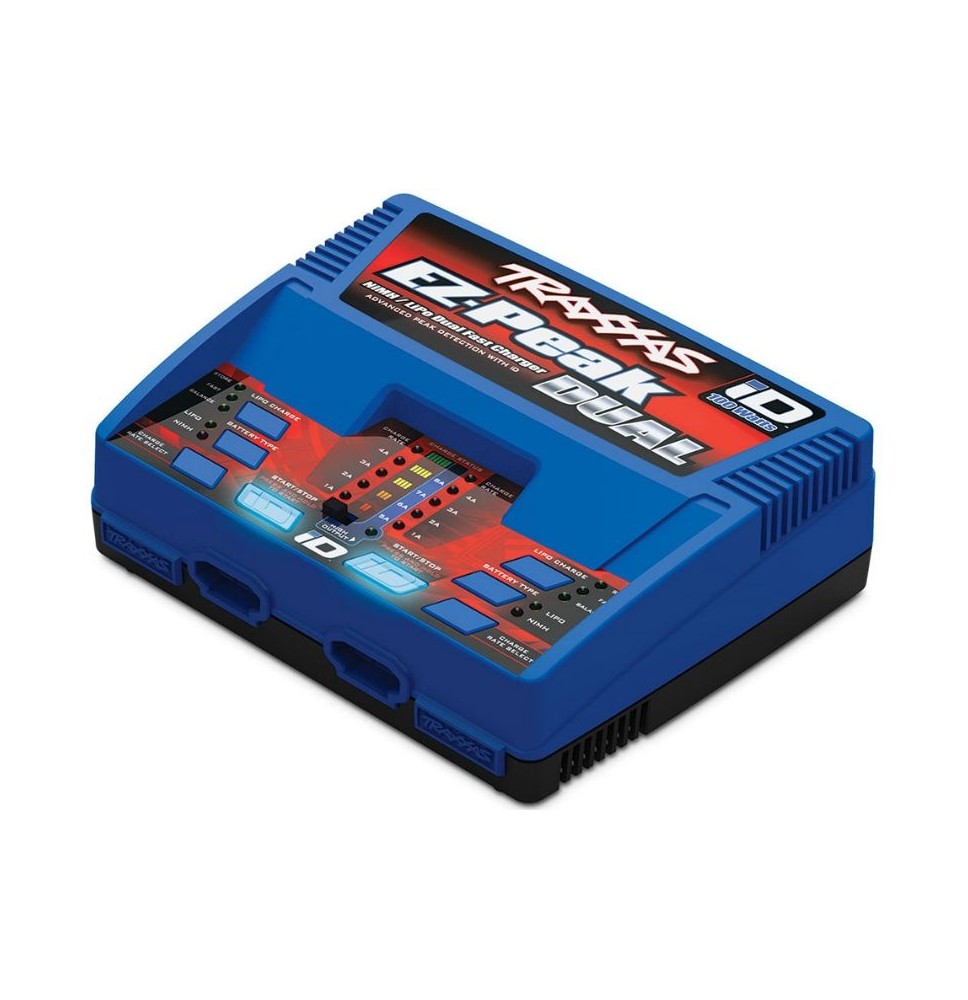 EZ-Peak Dual hitri polnilnik, 100 W, 2×4 A, NiMH/LiPo 2–3S TRAXXAS z iD prepoznavanjem-2972GX