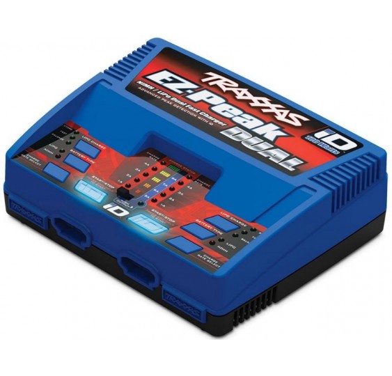 EZ-Peak Dual hitri polnilnik, 100 W, 2×4 A, NiMH/LiPo 2–3S TRAXXAS z iD prepoznavanjem-2972GX