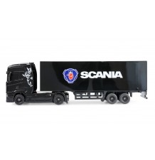 Mini Scania 730 S s priklopnikom, proporcionalni 4x4, 1:64 RTR, črne barve/AMW-22785