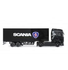 Mini Scania 730 S s priklopnikom, proporcionalni 4x4, 1:64 RTR, črne barve/AMW-22785