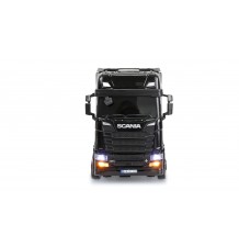 Mini Scania 730 S s priklopnikom, proporcionalni 4x4, 1:64 RTR, črne barve/AMW-22785