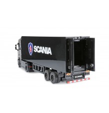 Mini Scania 730 S s priklopnikom, proporcionalni 4x4, 1:64 RTR, črne barve/AMW-22785