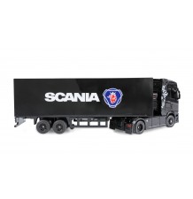 Mini Scania 730 S s priklopnikom, proporcionalni 4x4, 1:64 RTR, črne barve/AMW-22785